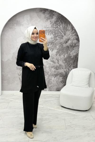 Lale İkili File Takım  Siyah