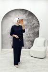 Lale İkili File Takım Lacivert