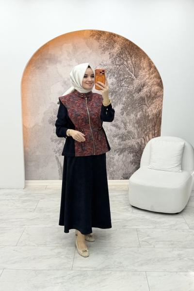 Adelya Etekli Takım  Lacivert