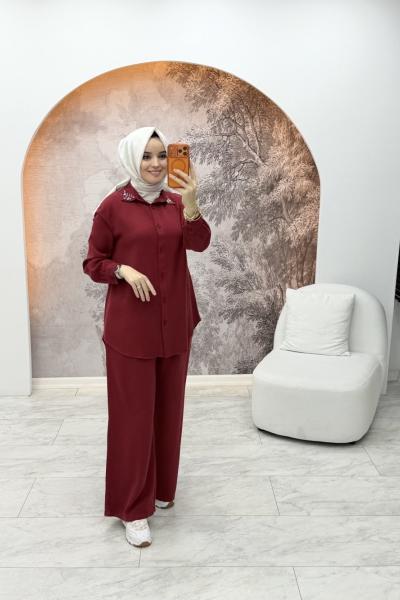 Salin Kot Takım Bordo
