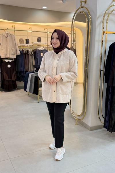 Angora Ceket Krem