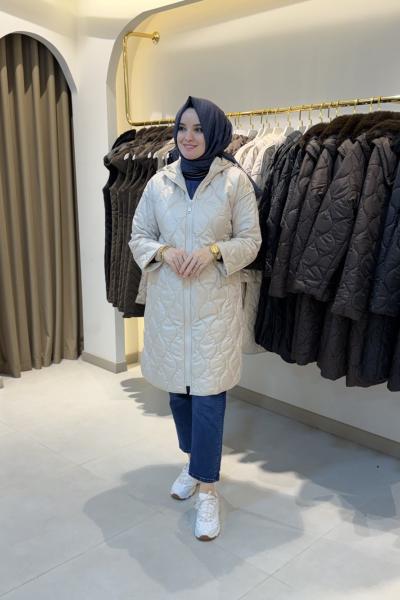 Lilya Şişme Mont Krem