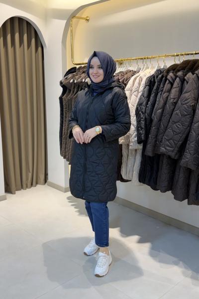 Lilya Şişme Mont Siyah