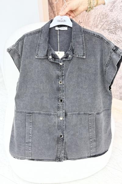 Denim Kot Yelek Antrasit
