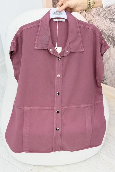 Denim Kot Yelek Gül