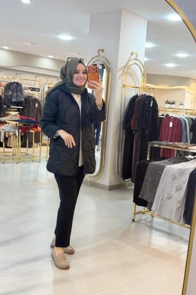 Mera Şişme Mont Siyah