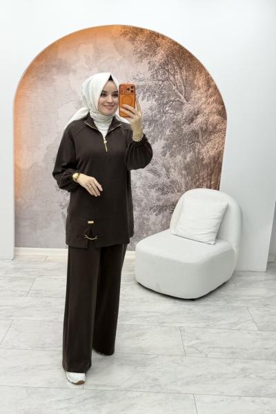 Güz İkili Takım Kahverengi